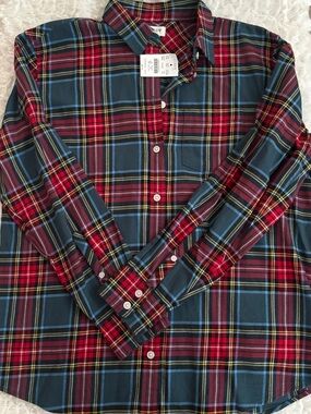 J. Crew Red, Blue & Yellow Plaid Button-Down Shirt
